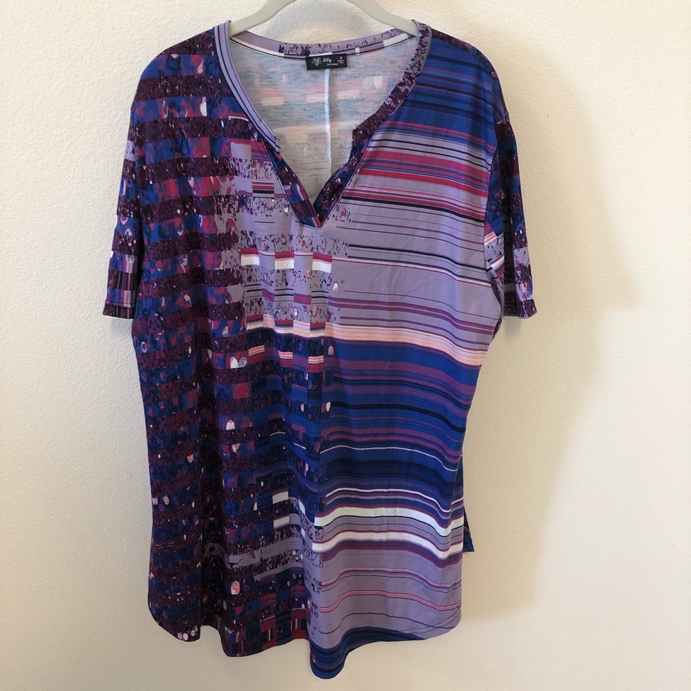 1X purple T-shirt Lily by Firmiana